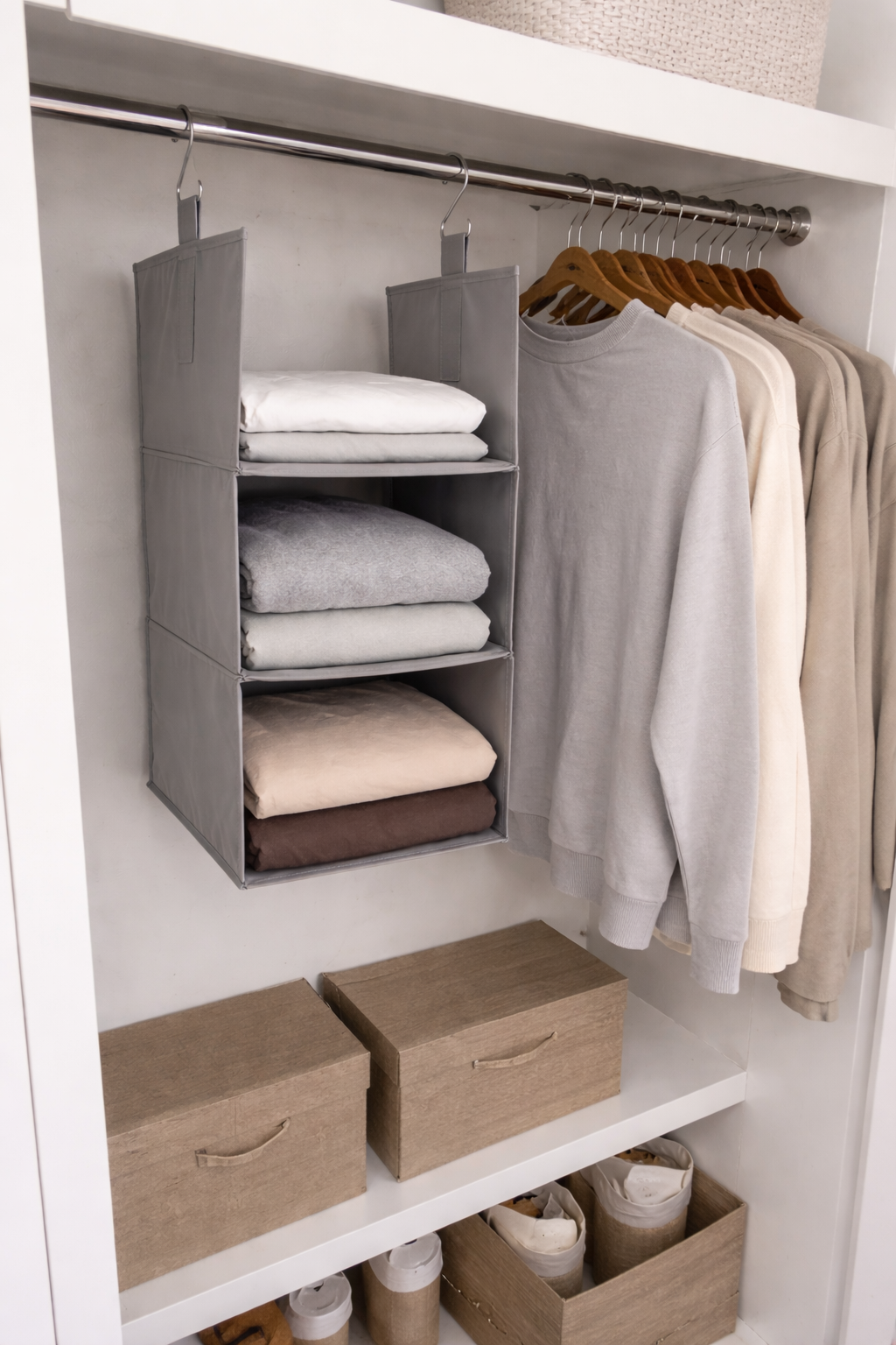 hanging closet organizer that doesn't sag